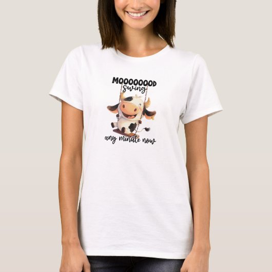 Grappige koe op swing t-shirt (Voorkant)