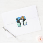 Grappige Koe Oranje Kat Creationarts Sticker (Envelop)