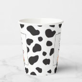 Grappige Koe Print Heilige Koe eerste verjaardagsf Papieren Bekers (Links)