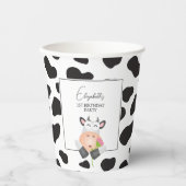 Grappige Koe Print Heilige Koe eerste verjaardagsf Papieren Bekers (Voorkant)