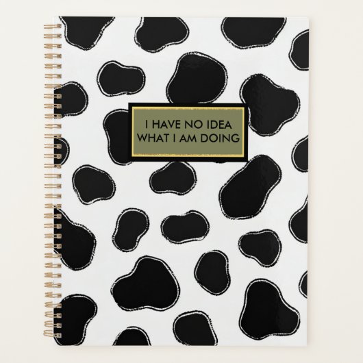 Grappige Koe Print Kantoor Essentials-Boss Babe Vi Planner (Voorkant)