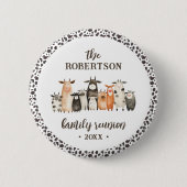 Grappige Koe Print Land Familiereünie Ronde Button 5,7 Cm (Voorkant)