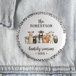 Grappige Koe Print Land Familiereünie Ronde Button 5,7 Cm<br><div class="desc">Grappige Koe Print Country Family Reunion knop Verzamel 'rond de kudde voor een boerenerf bash als geen uier met deze Grappige Koe Family Reunion Collectie. Met grillige waterverf hoogland koeien en charmante koe print accenten, het zet het podium voor een hilarische hoedown. Perfecte familie reünie gunsten voor uw boerderij rustieke...</div>