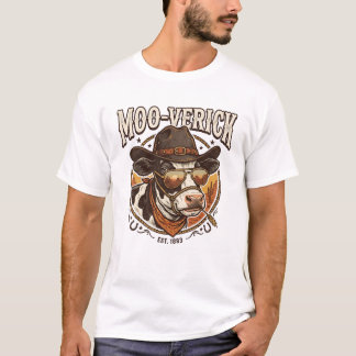 Grappige Koe Punt Vintage Western Esthetiek T-shirt