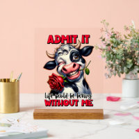 Grappige koe saai leven woord kunst