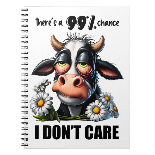 Grappige Koe sarcastisch citaat en Gezegden Notitieboek (Voorkant)