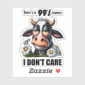 Grappige Koe sarcastisch citaat en Gezegden Sticker (Vel)