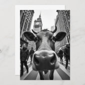 Grappige Koe Selfie op een drukke straat Kaart (Voorkant / Achterkant)