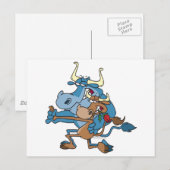 grappige koe stier tango cartoon briefkaart (Voorkant / Achterkant)