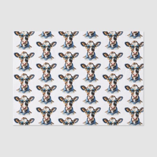 Grappige Koe stijlvolle tinten Tissuepapier (Voorkant)