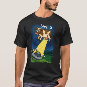 Grappige Koe UFO Alien Dierenliefhebber Bruh Jonge T-shirt