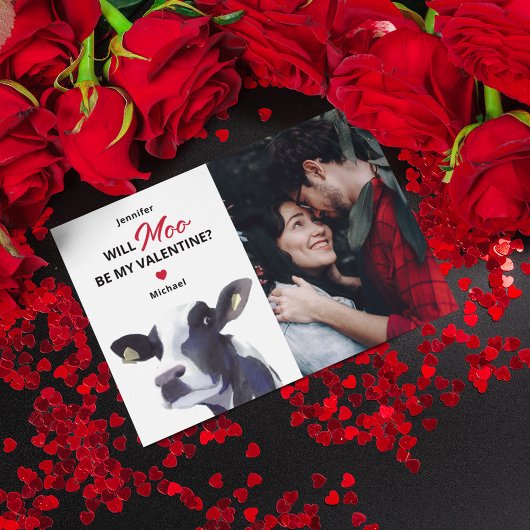 Grappige Koe Valentijnsdag Feestdagenkaart