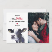 Grappige Koe Valentijnsdag Feestdagenkaart (Voorkant)