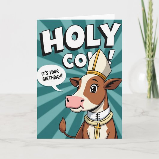 Grappige Koe Verjaardagskaart Kaart (Voorkant)