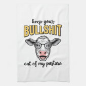 Grappige Koe Weide Vintage Shirt Ontwerp_1 Theedoek (Verticaal)