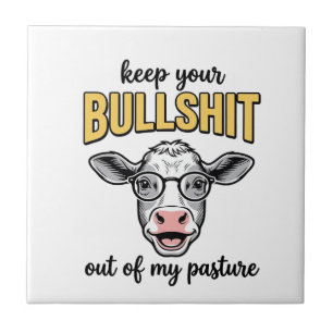 Grappige Koe Weiland Vintage Shirt Ontwerp_1 Tegeltje