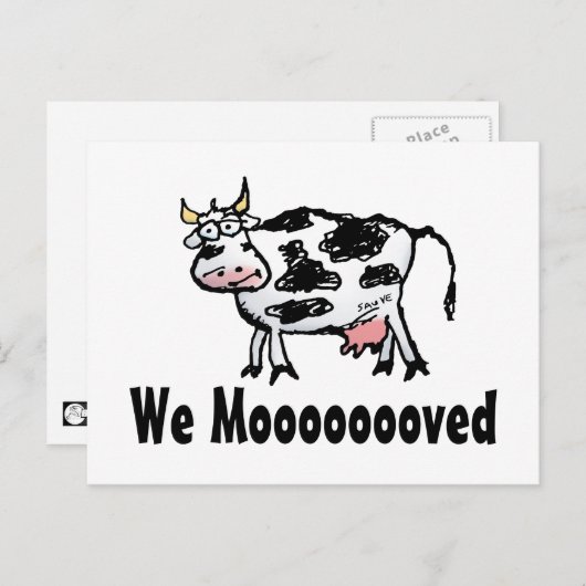 Grappige Koe Wijziging van adres Briefkaart (Voorkant / Achterkant)