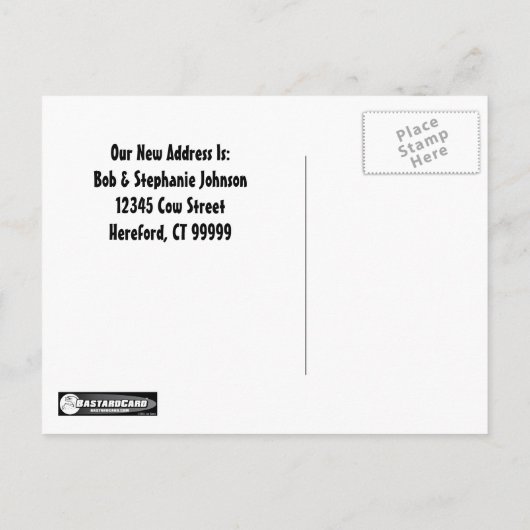 Grappige Koe Wijziging van adres Briefkaart (Achterkant)