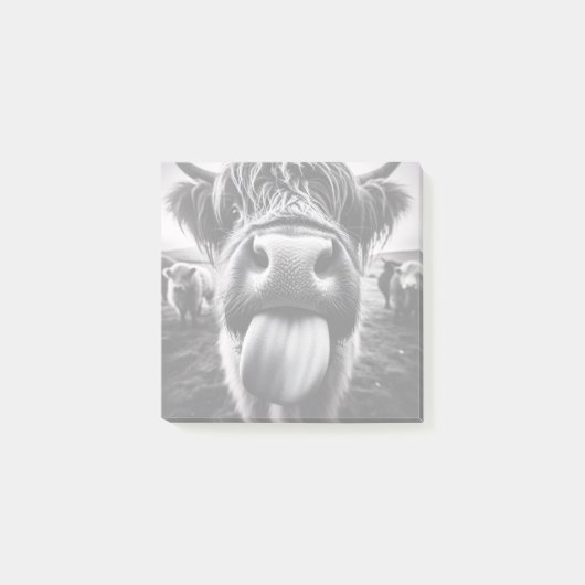 Grappige Koe Zwart-wit Post-it® Notes (Voorkant)