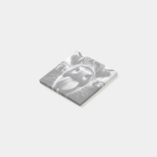 Grappige Koe Zwart-wit Post-it® Notes (Schuin)