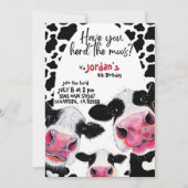 Grappige koe zwart-wit Verjaardagsuitnodiging Kaart (Voorkant)