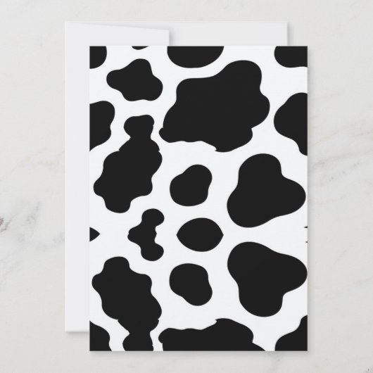 Grappige koe zwart-wit Verjaardagsuitnodiging Kaart (Achterkant)