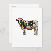 Grappige Koeboer Veeteelt Kerstliefhebbers Aankondigingskaart (Voorkant / Achterkant)