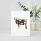 Grappige Koeboer Veeteelt Kerstliefhebbers Aankondigingskaart (Staand voorkant)