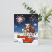 grappige koeien briefkaart (Staand voorkant)