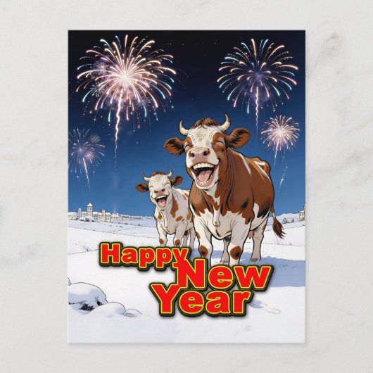 grappige koeien briefkaart (Voorkant)