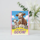 grappige koeien briefkaart (Staand voorkant)