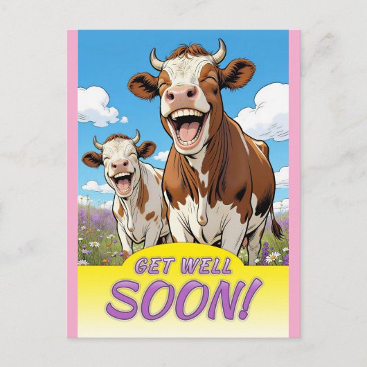 grappige koeien briefkaart (Voorkant)