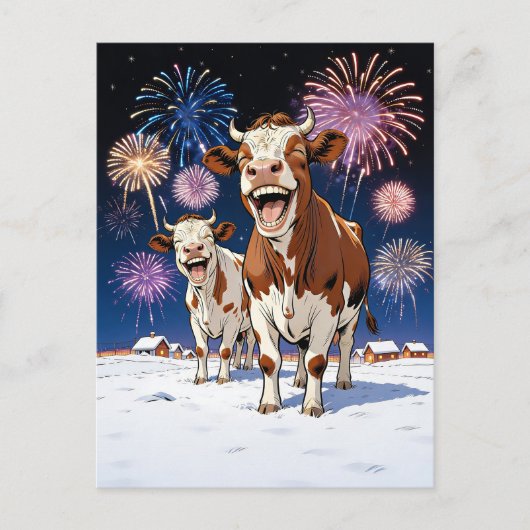 grappige koeien briefkaart (Voorkant)