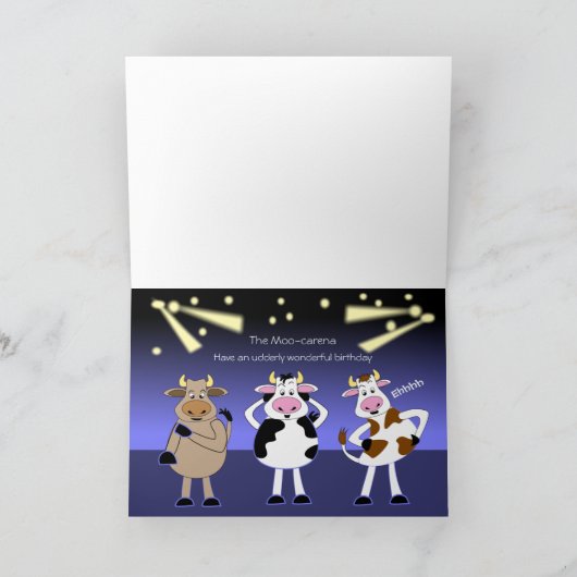 Grappige Koeien Dansende Cartoon voor Dansers Verj Kaart (Binnen)