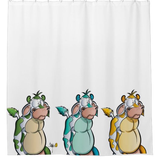 Grappige koeien douchegordijn (Voorkant)