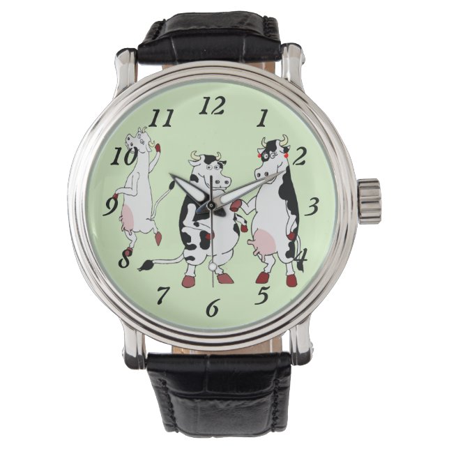 Grappige Koeien Originele kunst Horloge (Voorkant)