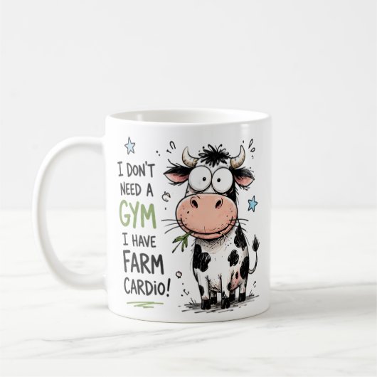 Grappige Koeienboerderij Cardio Koffiemok (Links)