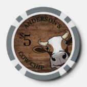 Grappige Koeienstront Aangepaste Dollar Waarde ID1 Poker Chips (Achterkant)