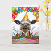 Grappige Koeienstront Krijg het te horen, het was Kaart (Gele Bloem)