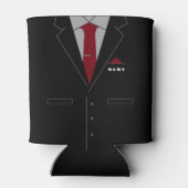 Grappige Koelbox Business Suit aangepaste naam tek Blikjeskoeler (Achterkant)