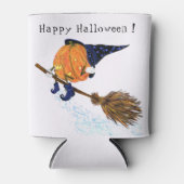 Grappige Koelbox Halloween Heksenpompoen Vliegen Blikjeskoeler (Voorkant)