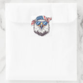Grappige, koele Amerikaanse adelaar Square Sticker (Tas)