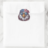 Grappige, koele Amerikaanse adelaar Square Sticker (Tas)