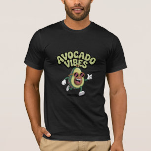 Grappige Koele Avocado Cartoon met Zonnebril T-shirt
