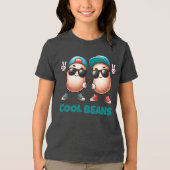 Grappige koele bonen dragen Petten en Sneakers Tri-Blend Shirt (Voorkant)