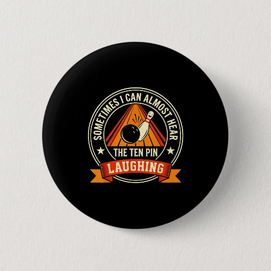 Grappige koele bowling mannen vader bowler leuk ge ronde button 5,7 cm (Voorkant)