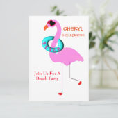 Grappige Koele Bril Pink Flamingo Strandfeest Kaart (Staand voorkant)