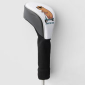 Grappige Koele Capybara Scooter Vibes Golf Hoofd H Golfheadcover (Schuin)