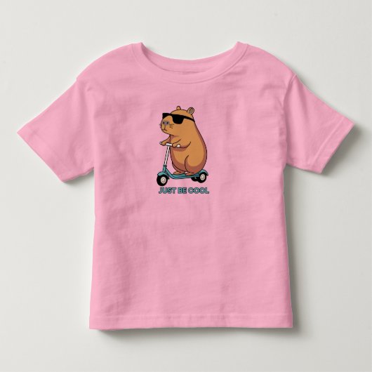 Grappige Koele Capybara Scooter Vibes Kinder Shirts (Voorkant)
