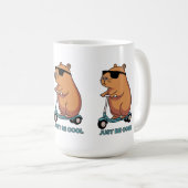 Grappige Koele Capybara Scooter Vibes Mok (Voorkant rechts)